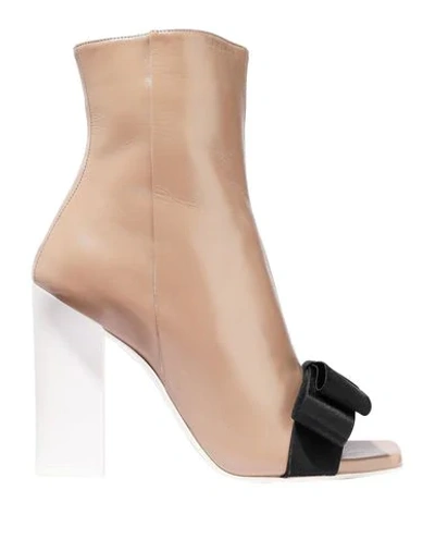 Shop Lanvin Ankle Boots In Beige