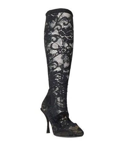 Shop Dolce & Gabbana Woman Knee Boots Black Size 5 Textile Fibers