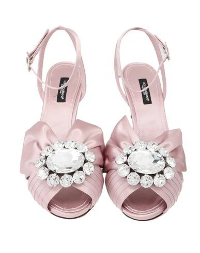 Shop Dolce & Gabbana Woman Sandals Pastel Pink Size 6.5 Textile Fibers