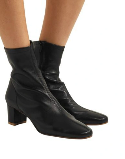 By Far Sofia 65mm Leather Ankle Boots In Black