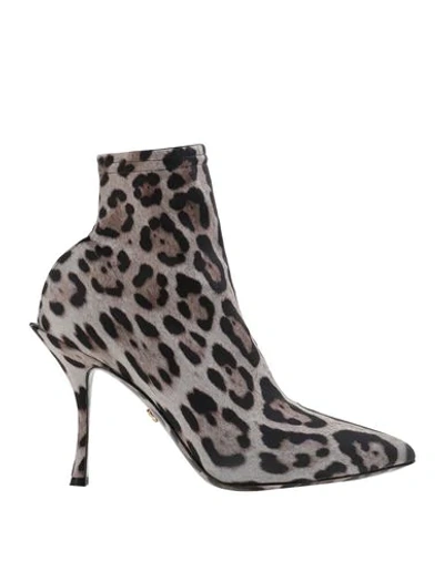 Shop Dolce & Gabbana Woman Ankle Boots Beige Size 7.5 Textile Fibers