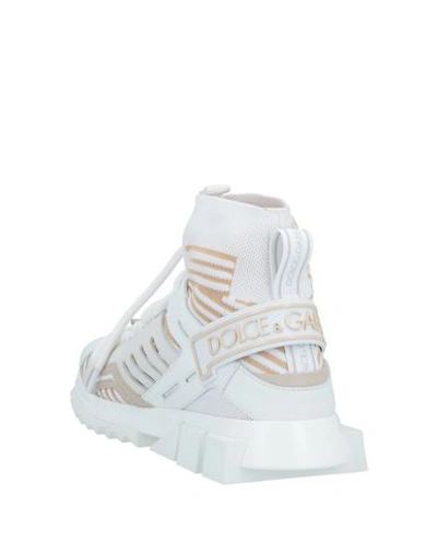 Shop Dolce & Gabbana Woman Sneakers White Size 8 Polyester, Cotton, Viscose, Calfskin, Lambskin