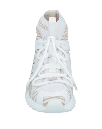 Shop Dolce & Gabbana Woman Sneakers White Size 8 Polyester, Cotton, Viscose, Calfskin, Lambskin