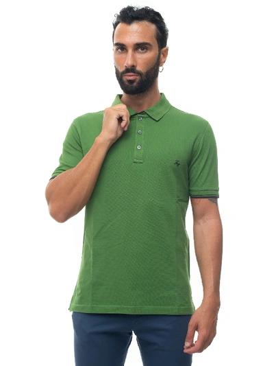 Shop Fay Short Sleeve Polo Shirt Red Cotton Man In Green