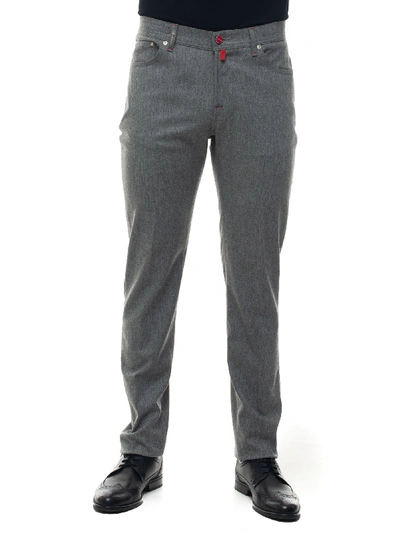 Shop Kiton 5-pocket Trousers In Medium Grey
