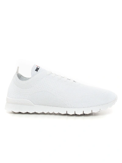 Shop Kiton Sneakers With Laces White Cotton Man