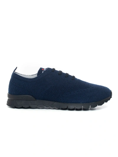 Shop Kiton Sneaker Blue Wool Man