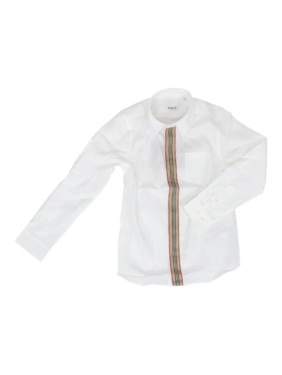 Shop Burberry Mini Silverton Shirt In White