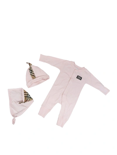 Shop Burberry Core Baby Set In Pink