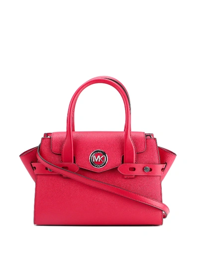 Shop Michael Kors Carmen Small Tote In Red