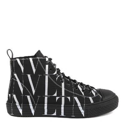 Shop Valentino Vltn High-top Sneakers In Black