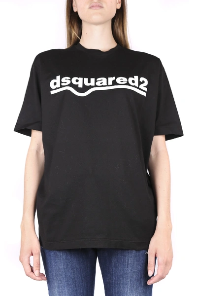 Shop Dsquared2 Black Cotton Dsq2 T-shirt
