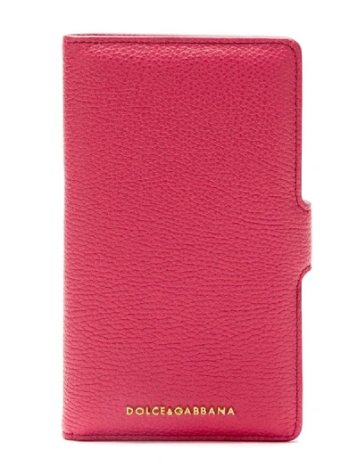 Shop Dolce & Gabbana Leather Flap Iphone Case In Pink