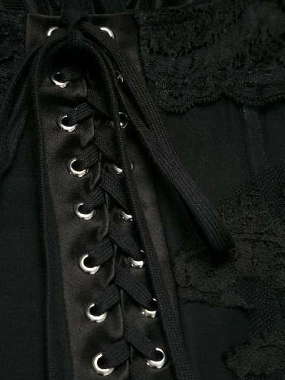 Dolce & Gabbana Sheer Lace Panelled Slip Dress In Black