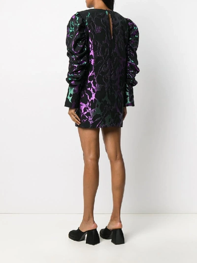 Shop Federica Tosi Metallic Abstract Print Mini Dress In Black