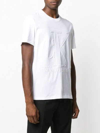 Shop Calvin Klein Jeans Est.1978 Textured Logo T-shirt In White