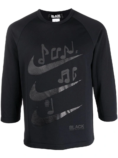 Shop Black Comme Des Garçons Swoosh Logo Jumper In Black