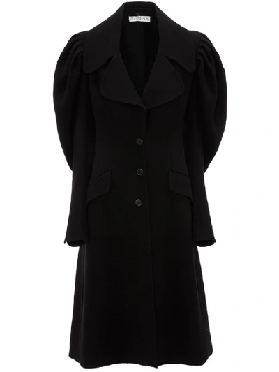 Shop Jw Anderson Puff-sleeve Coat In Black