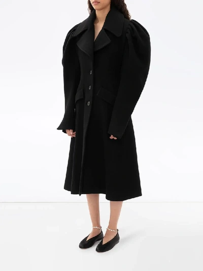 Shop Jw Anderson Puff-sleeve Coat In Black