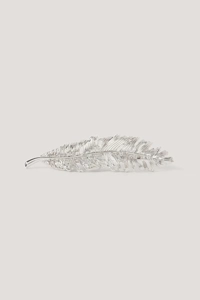 Shop Na-kd Big Leaf Look Hairclip - Silver