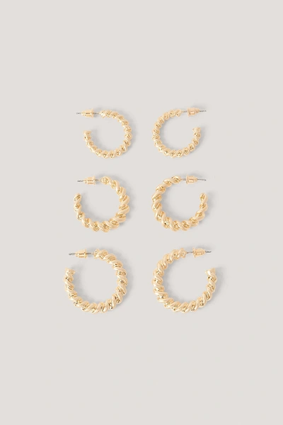 Shop Na-kd 3-pack Chubby Twisted Hoops - Gold