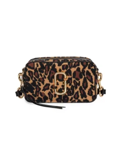 Shop Marc Jacobs The Softshot Leopard-print Coated Canvas Camera Bag In Black Multi