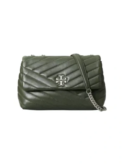 Shop Tory Burch Kira Small Chevron Leather Shoulder Bag In Poblano