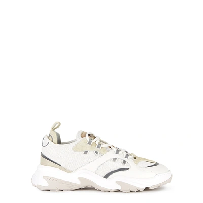 Shop Valentino Garavani After Dusk White Mesh Sneakers In White And Grey