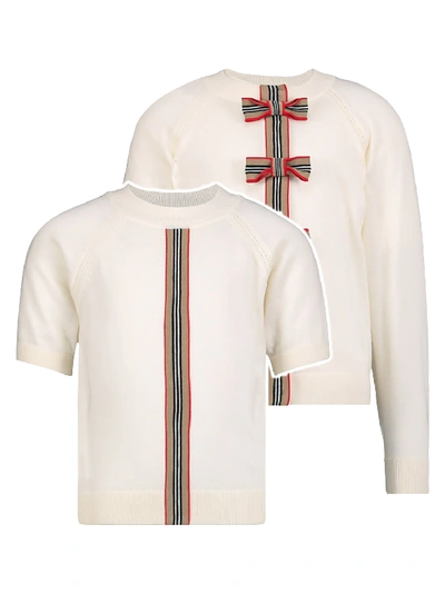 Shop Burberry Kids Clothing Set For Girls In White