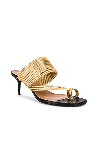Shop Aquazzura Sunny 60 Sandal In Black & Gold