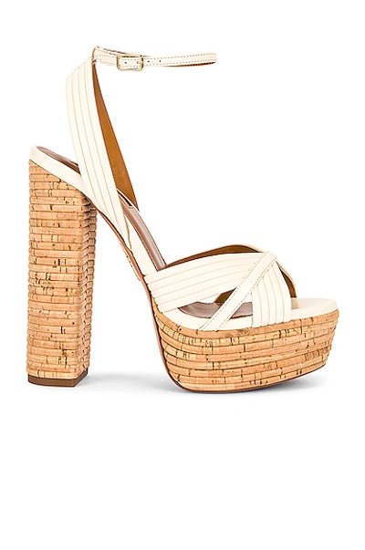 Shop Aquazzura Sundance 140 Plateau Sandal In Cream