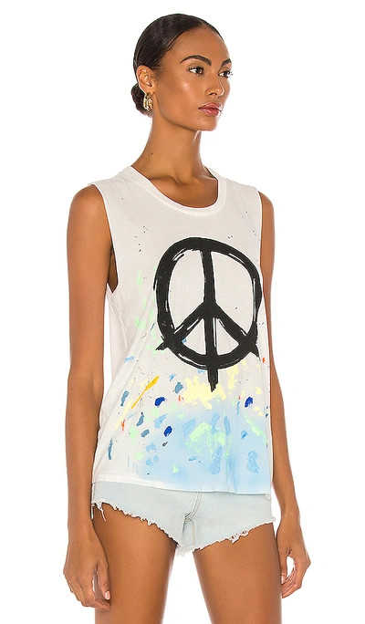 Shop Lauren Moshi Kel Tank In White & Paint Splatter