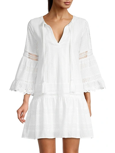 Shop Allison New York Eyelet-trim Crochet Tunic Dress In White