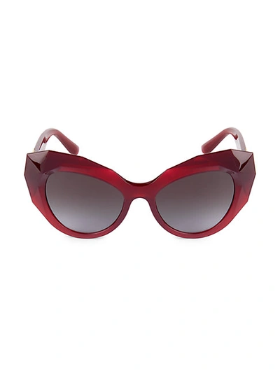 Shop Dolce & Gabbana 52mm Cat Eye Sunglasses In Bordeaux