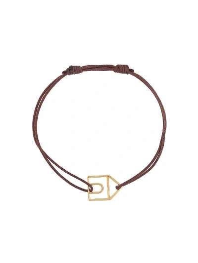 Shop Aliita 9kt Yellow Gold House Cord Bracelet In Red