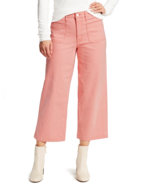 pink cropped jeans