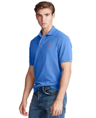 Shop Polo Ralph Lauren Men's Custom Slim Fit Mesh Polo In Dockside Blue