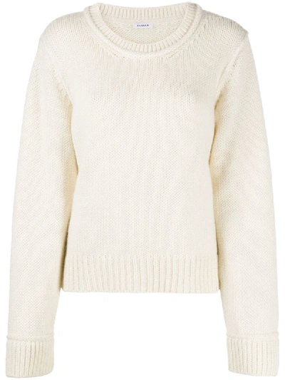 Shop P.a.r.o.s.h Ribbed-trim Sweater In Neutrals