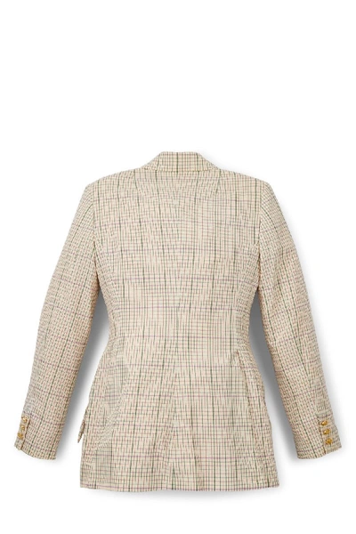 Pre-owned Vivienne Westwood Cream & Multicolor Grid Wool Blazer