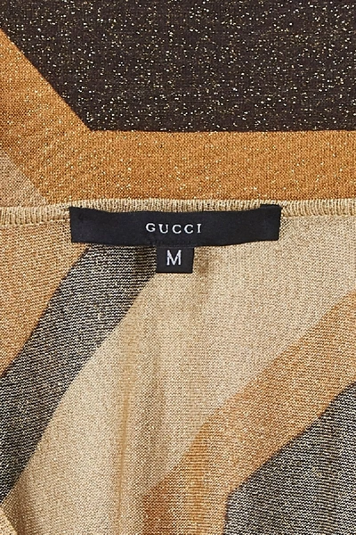 Pre-owned Gucci Fall/winter 2000 Yellow & Brown Glitter Dress