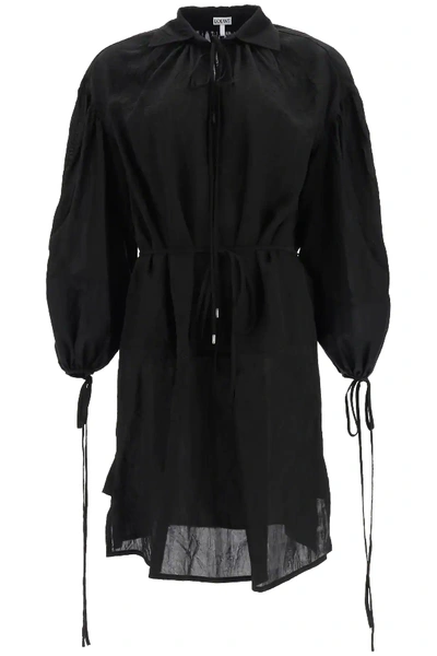 Shop Loewe Dress With Strings In Black