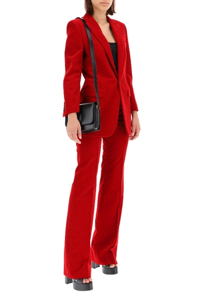 Shop Saint Laurent Corduroy Trousers In Red