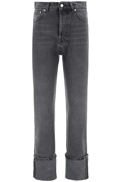 Shop Nanushka Cho Turn-up Jeans In Grey