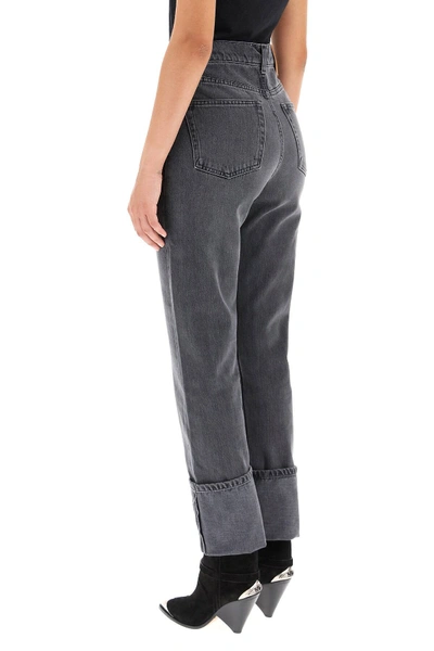 Shop Nanushka Cho Turn-up Jeans In Grey