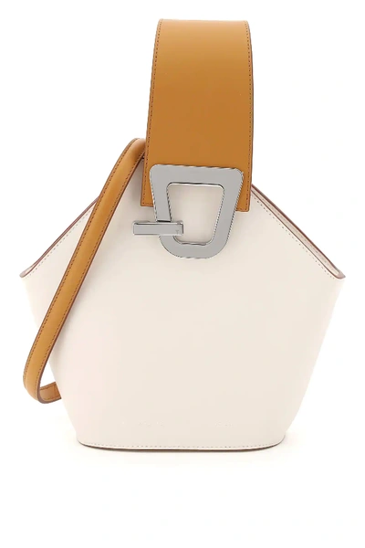 Shop Danse Lente Mini Johnny Leather Bag In White,brown