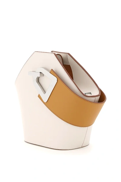 Shop Danse Lente Mini Johnny Leather Bag In White,brown