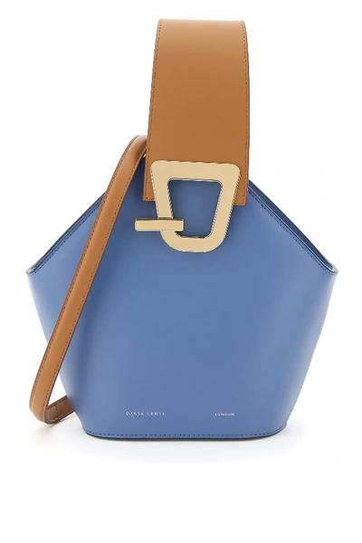 Shop Danse Lente Mini Johnny Leather Bag In Light Blue,brown