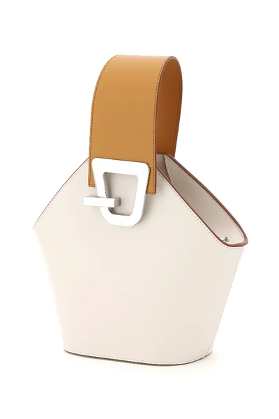 Shop Danse Lente Mini Johnny Leather Bag In White,brown