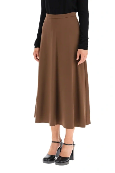 Shop Max Mara Ostile Midi Skirt In Brown