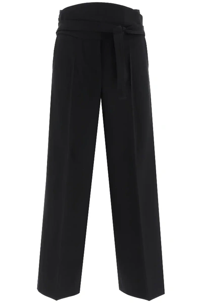 Shop Max Mara Albino Trousers Sash Belt In Black